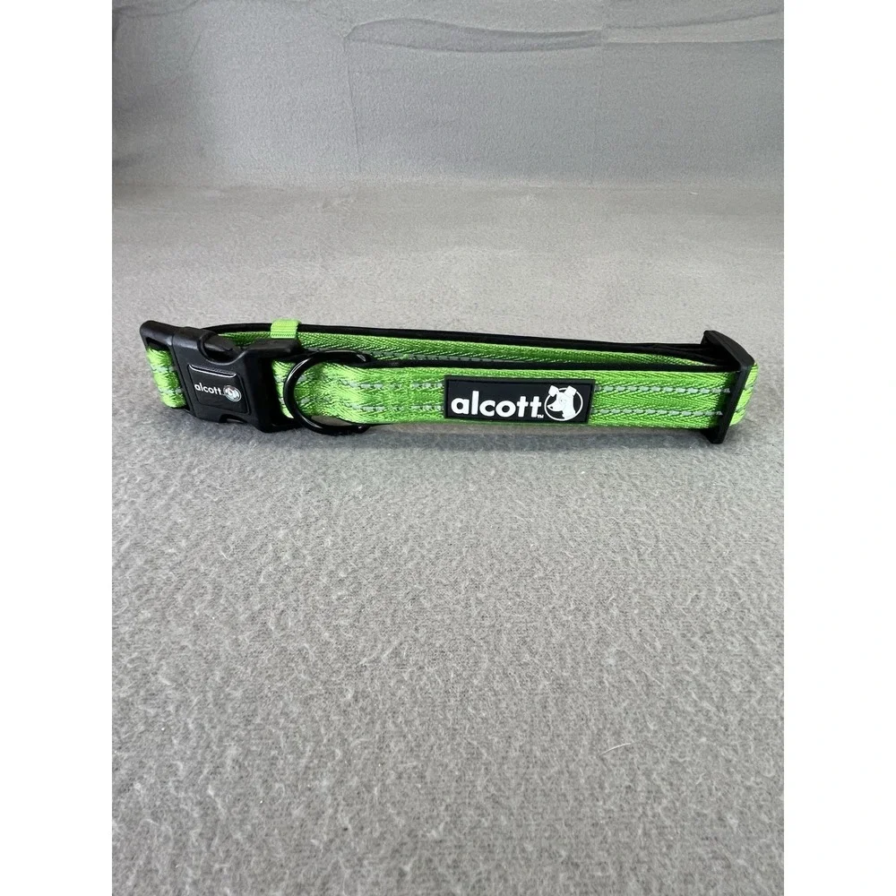 Alcott Adventures Green Padded Reflective Dog Collar Size Large New